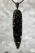 Black Spiderweb Dinosaur Gembone Spear Pendant #22525-4